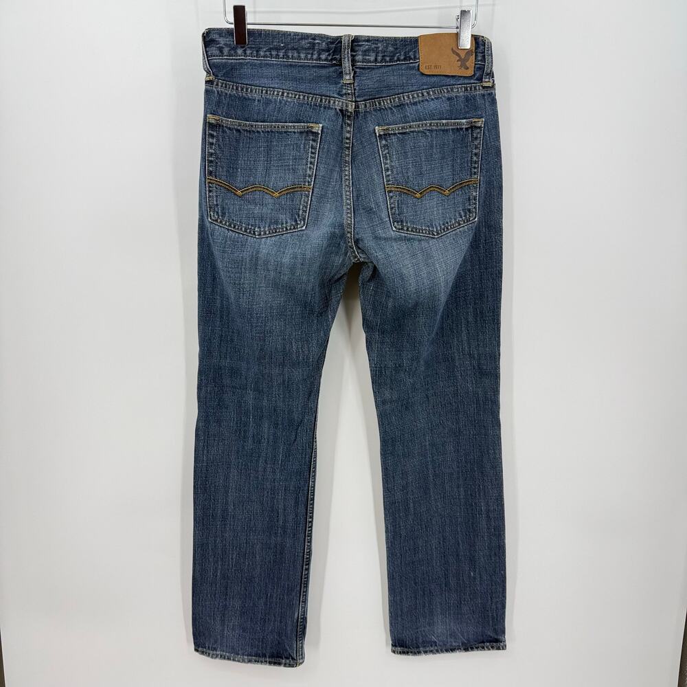 American Eagle Original Straight Jeans Womens 29 / 30 Med Wash 100% Cotton - Picture 4 of 8